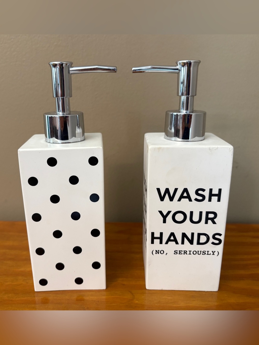 Set of 2 Ceramic Soap Dispensers